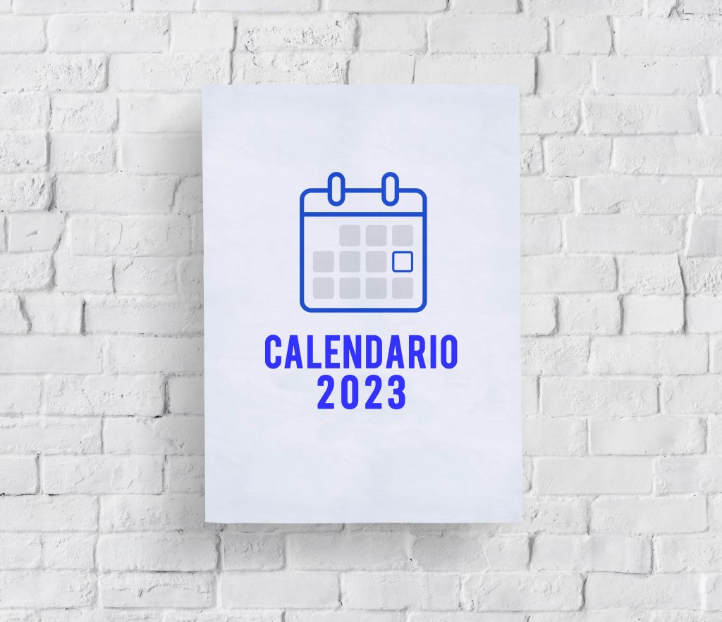 Illustration of personal organizer calendar on brick wall