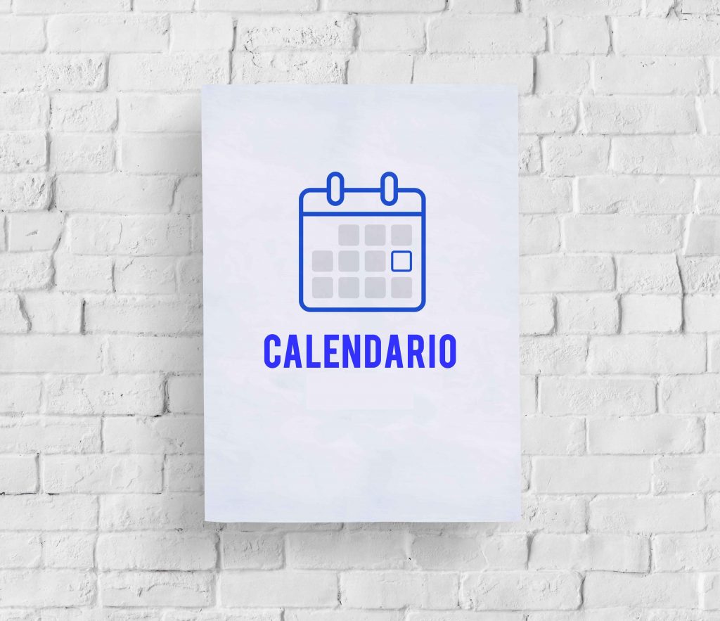 Illustration of personal organizer calendar on brick wall